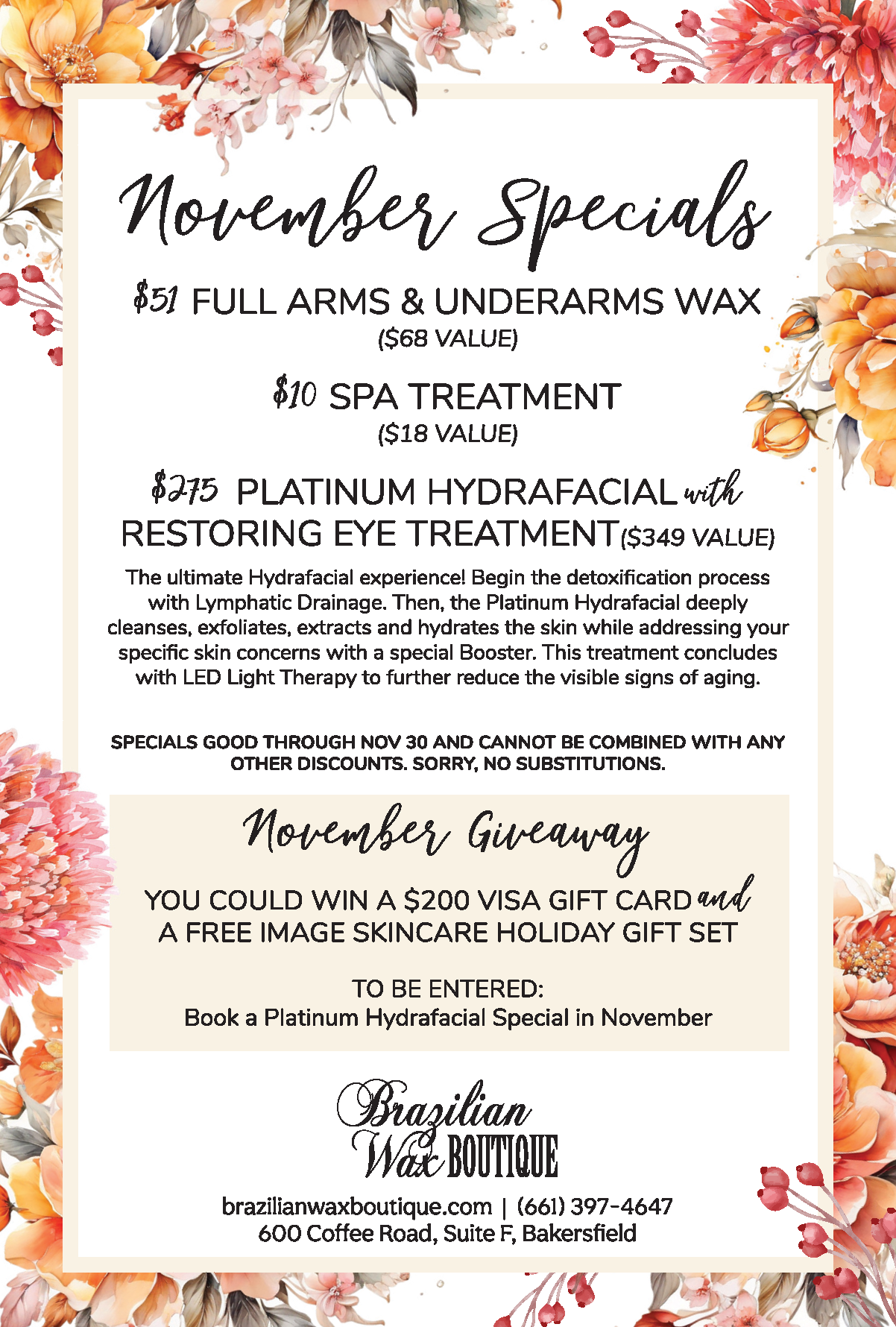 Brazilian Wax Boutique November Special